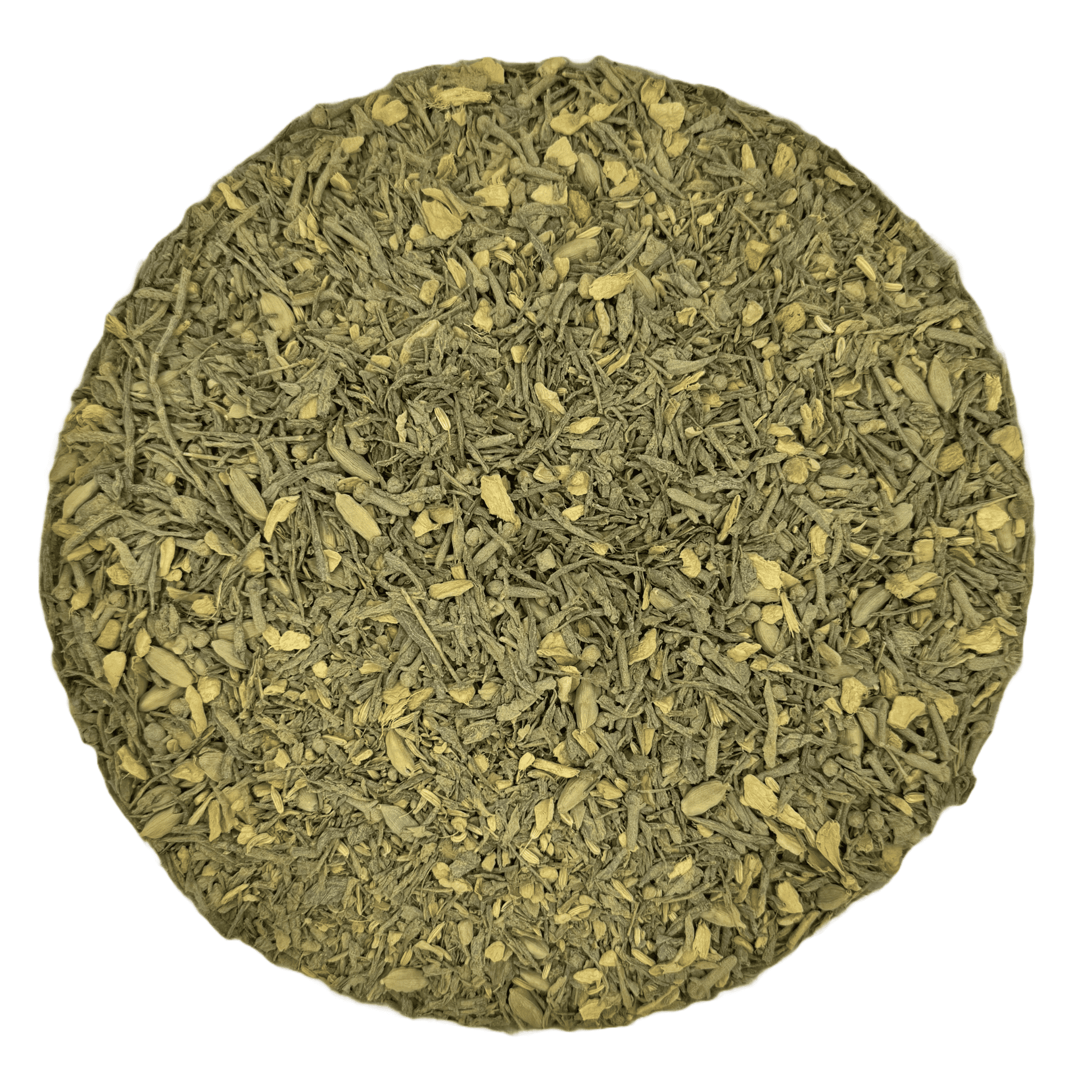 Thé vert Chai Matcha en vrac, mélange de thé vert fin, matcha puissant et épices chaudes pour infusion douce et épicée.